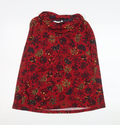 Womens UK Size S Country Rose Red Tunic Blouse