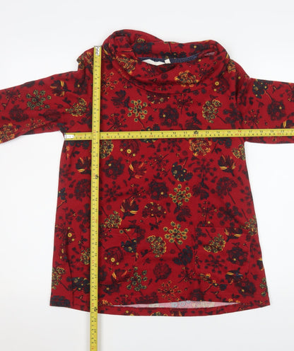 Womens UK Size S Country Rose Red Tunic Blouse