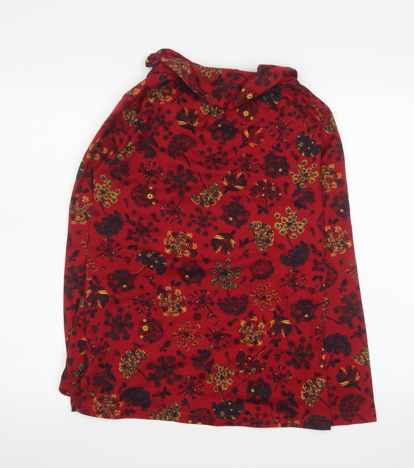 Womens UK Size S Country Rose Red Tunic Blouse