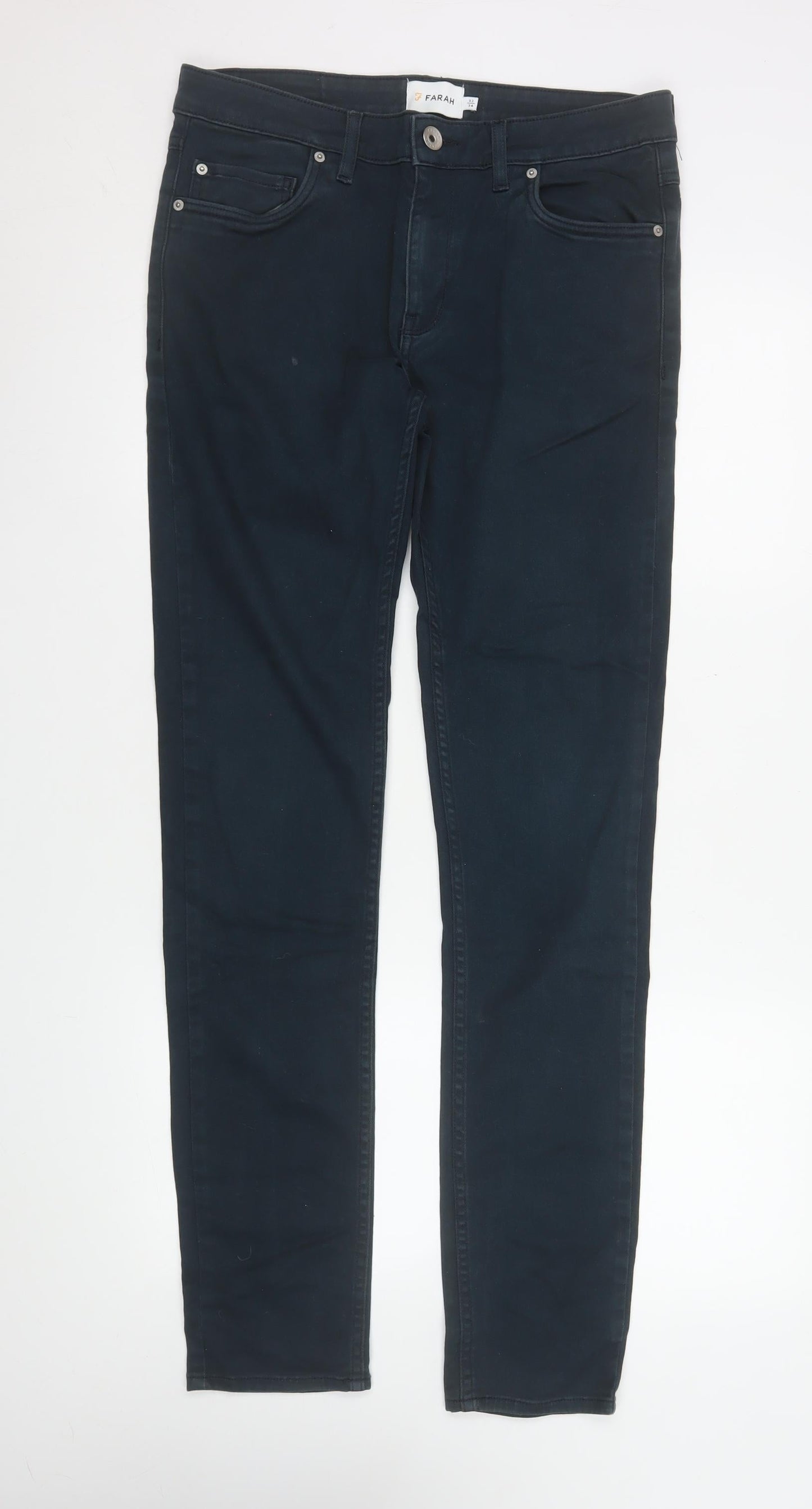 Mens UK Size M Farah Slim Fit Straight Black Jeans