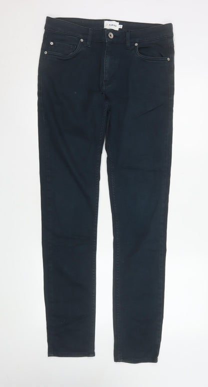 Mens UK Size M Farah Slim Fit Straight Black Jeans