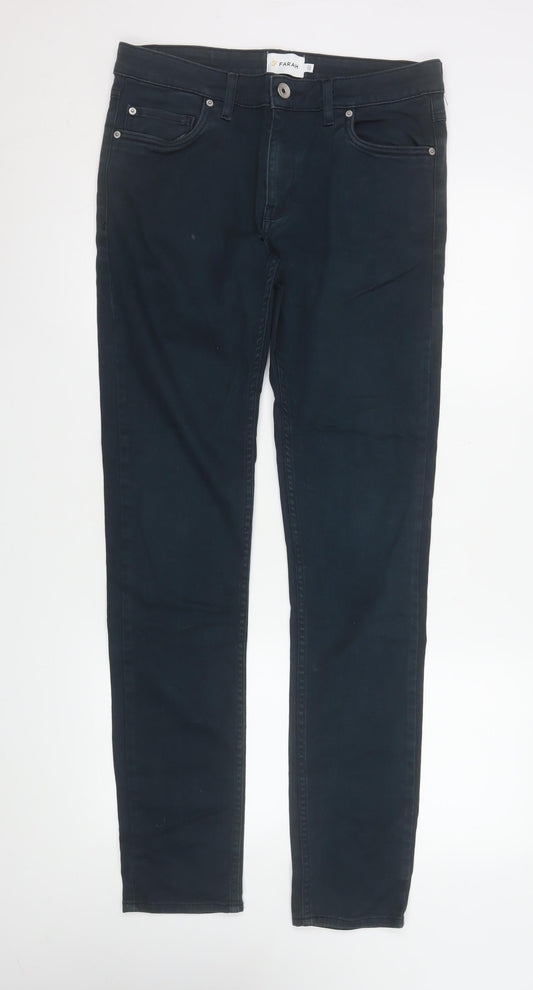 Mens UK Size M Farah Slim Fit Straight Black Jeans