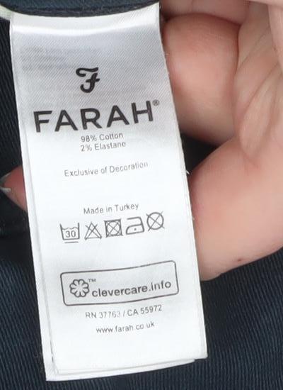 Mens UK Size M Farah Slim Fit Straight Black Jeans
