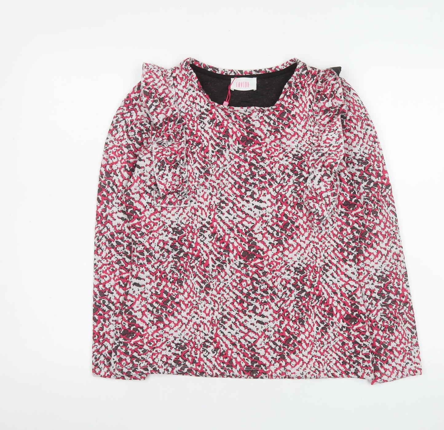 Womens UK Size 10 Savida Multicoloured Cropped Blouse