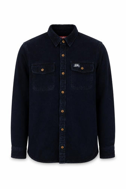 Superdry Men's Blue Cotton Corduroy Button-Up Shirt Size S