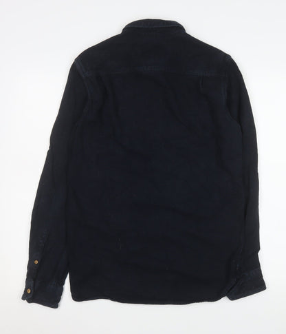 Superdry Men's Blue Cotton Corduroy Button-Up Shirt Size S