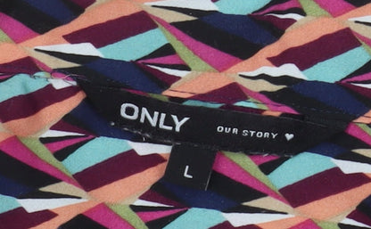 Womens UK Size L Only Multicoloured Basic Button-Up