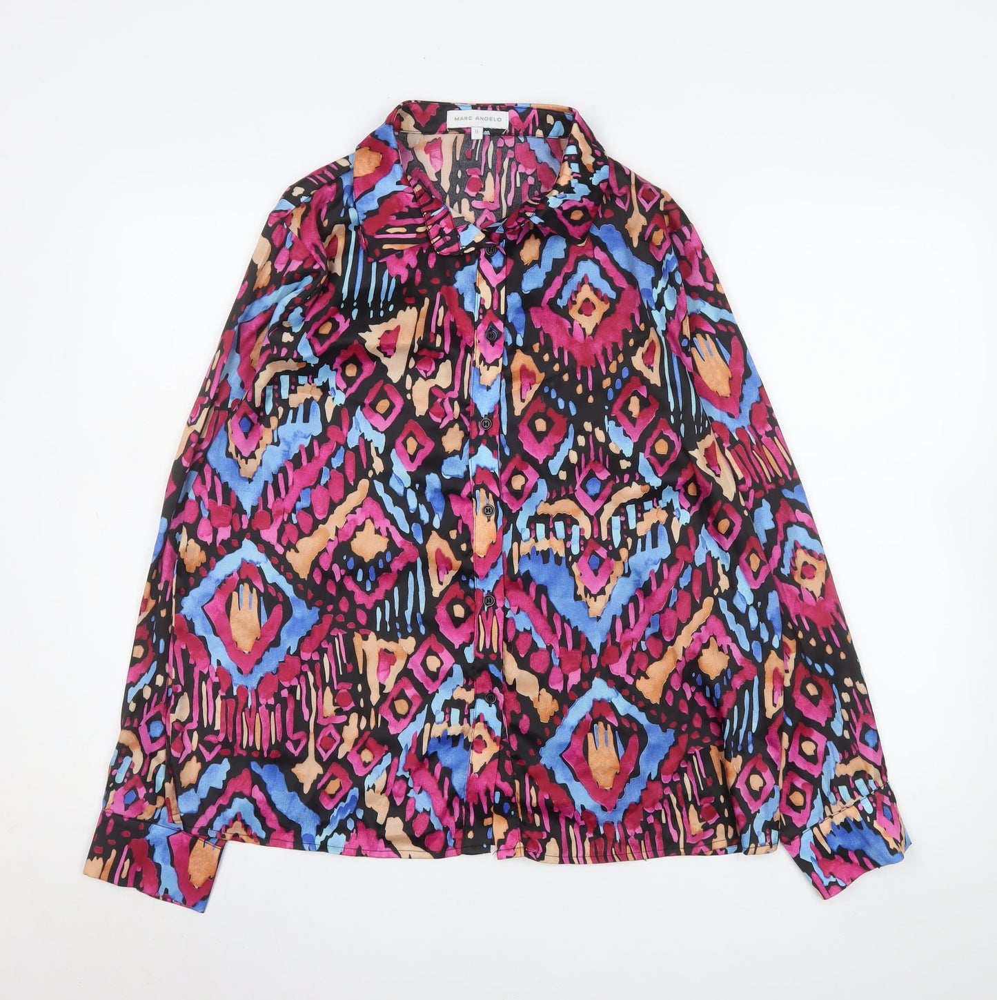 Womens UK Size 14 Marc Angelo Multicoloured Blouse Button-Up