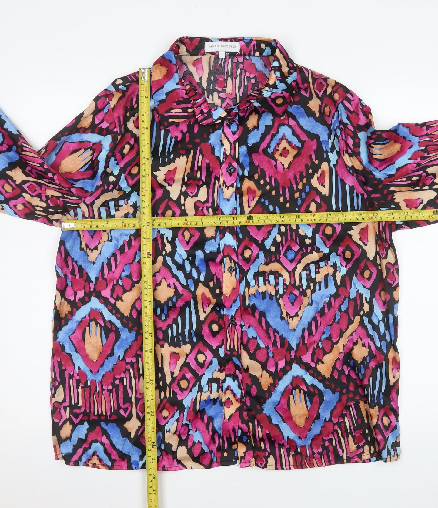 Womens UK Size 14 Marc Angelo Multicoloured Blouse Button-Up