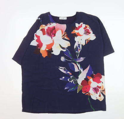 Womens UK Size L Gallery Blue Basic Blouse