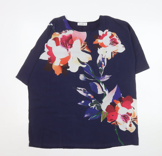 Womens UK Size L Gallery Blue Basic Blouse