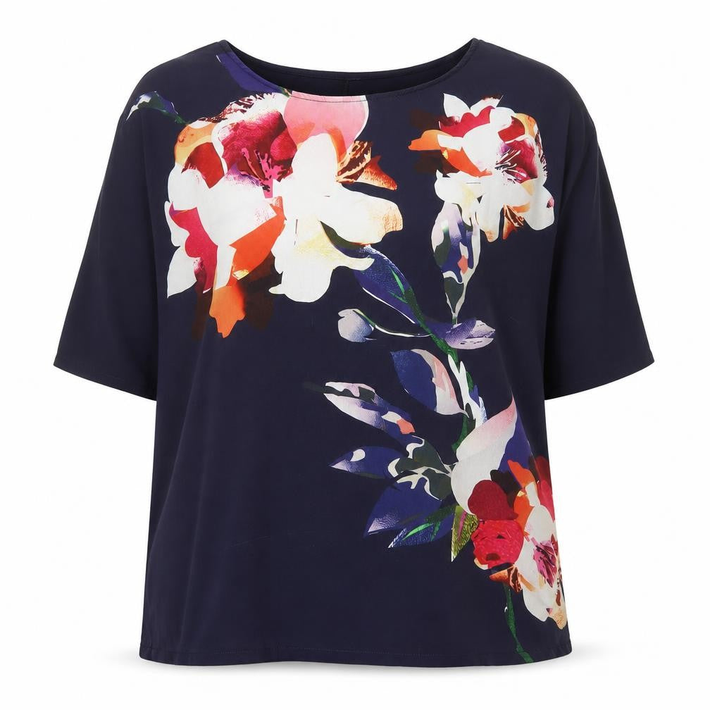 Womens UK Size L Gallery Blue Basic Blouse