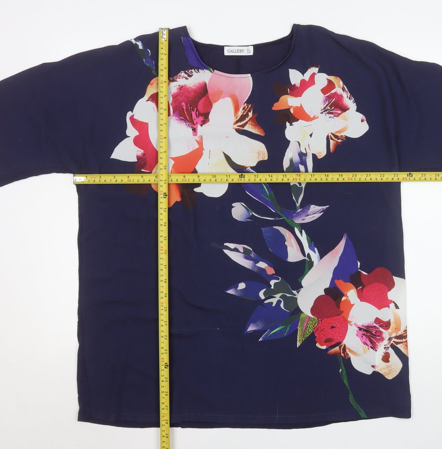 Womens UK Size L Gallery Blue Basic Blouse