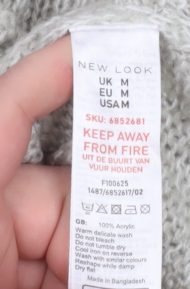 Womens UK Size M New Look Grey Pullover Jumper