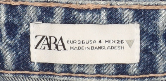 Womens UK Size 8 Zara Relaxed Fit Boyfriend Blue Jeans