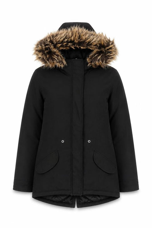 Womens UK Size M Only Black Parka Coat