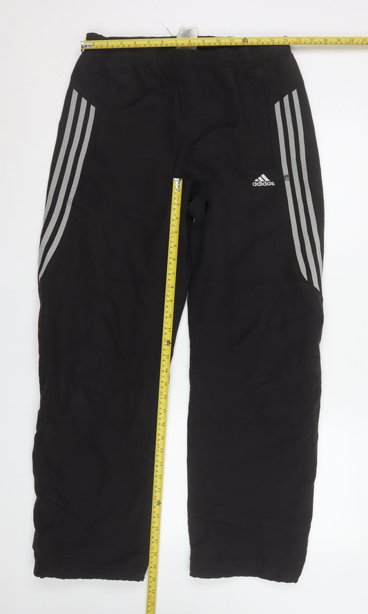 Adidas Men's Black M Track Pants Quick Dry Reflective Activewear Trousers