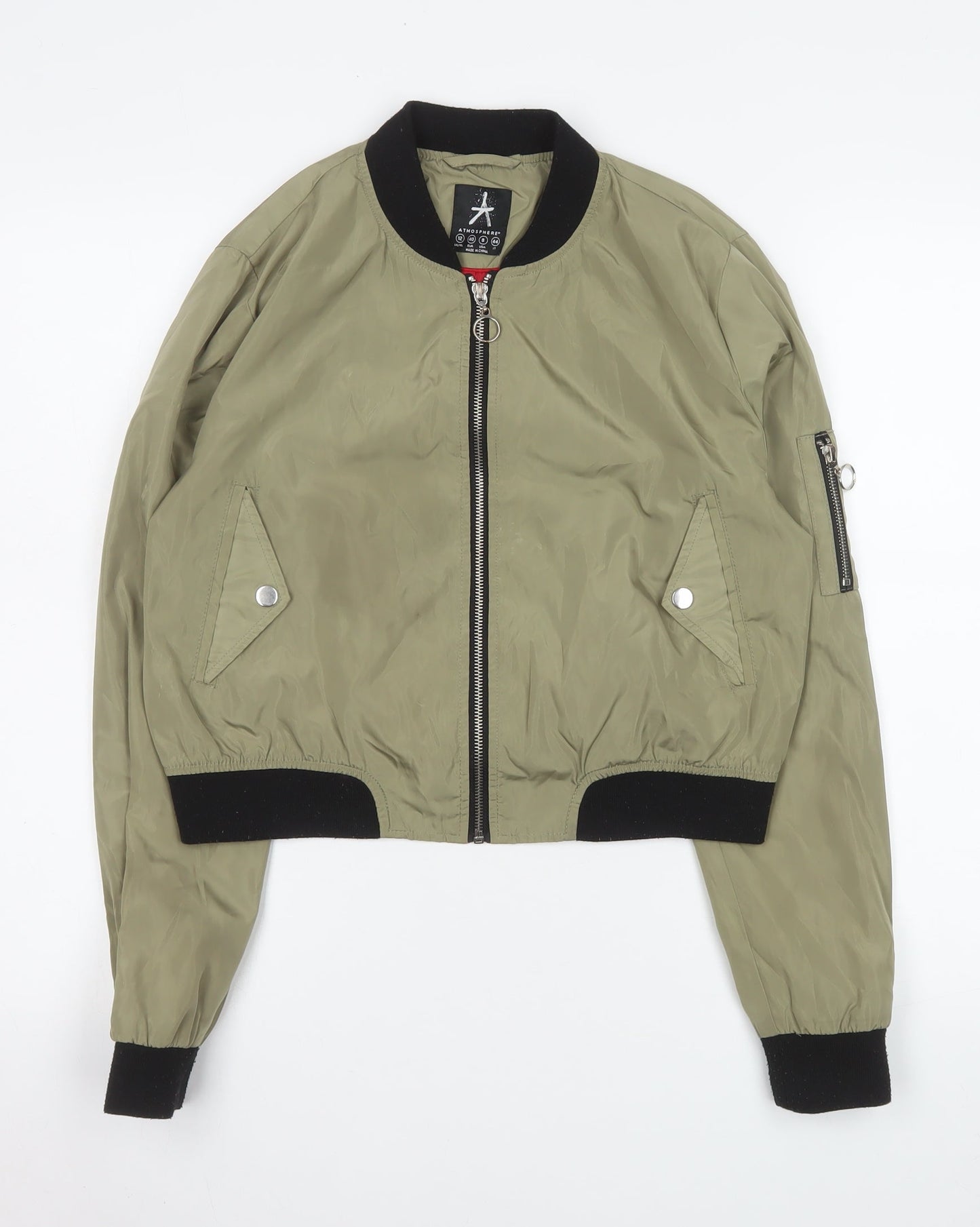 Womens UK Size 12 Atmosphere Green Bomber Jacket