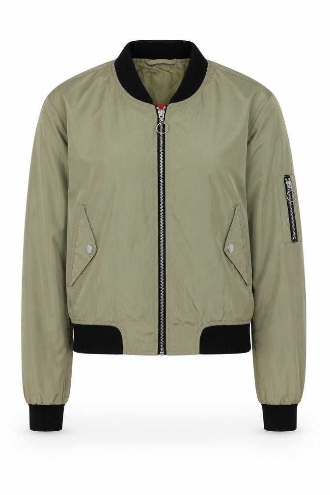 Womens UK Size 12 Atmosphere Green Bomber Jacket