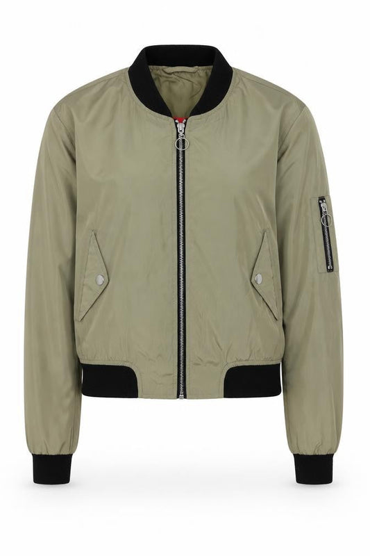 Womens UK Size 12 Atmosphere Green Bomber Jacket