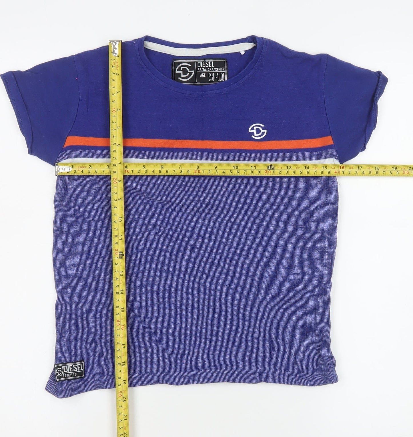 Boys UK Size 9-10 Years Diesel Blue Basic T-Shirt