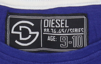 Boys UK Size 9-10 Years Diesel Blue Basic T-Shirt