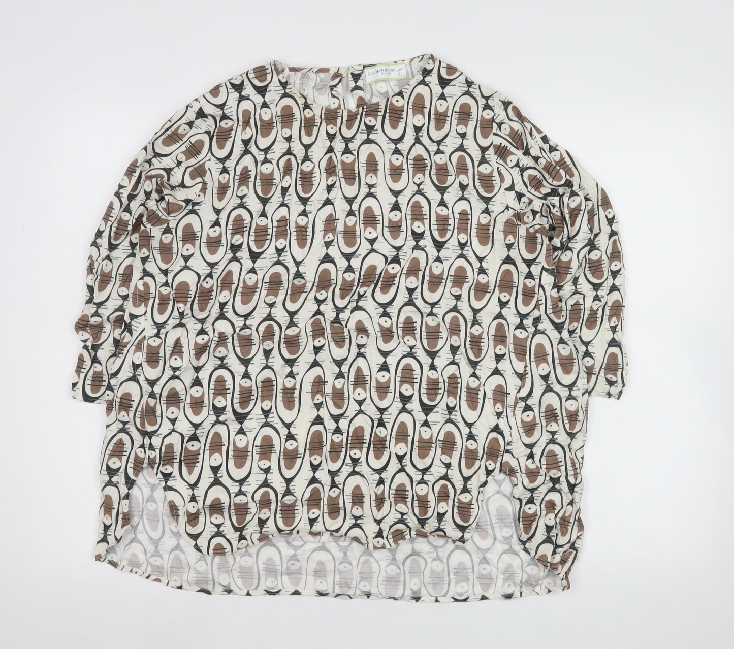 Womens UK Size L Carolyn Donnelly The Edit Beige Tunic Blouse