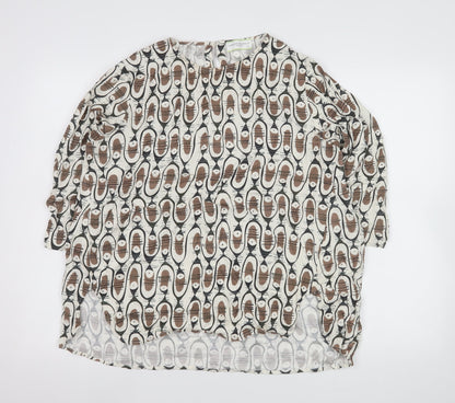 Womens UK Size L Carolyn Donnelly The Edit Beige Tunic Blouse