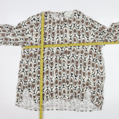 Womens UK Size L Carolyn Donnelly The Edit Beige Tunic Blouse