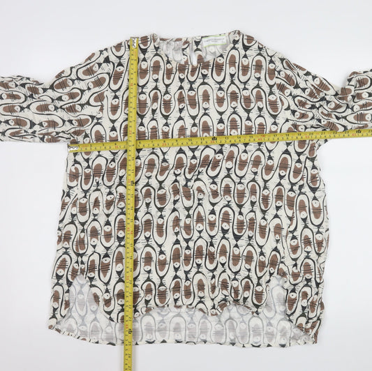 Womens UK Size L Carolyn Donnelly The Edit Beige Tunic Blouse