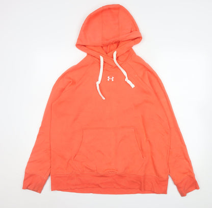 Womens UK Size L Under armour Orange Pullover Hoodie