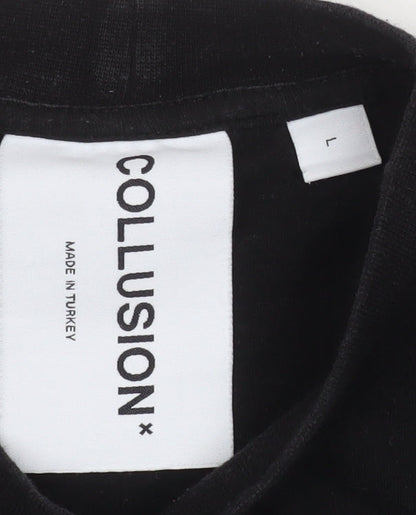 Mens UK Size L COLLUSION Black  T-Shirt