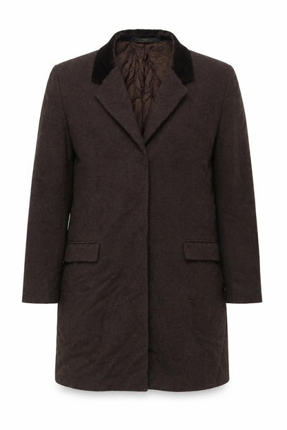 Marks and Spencer Men's Brown Wool Cashmere Overcoat Size 38 Regular Fit