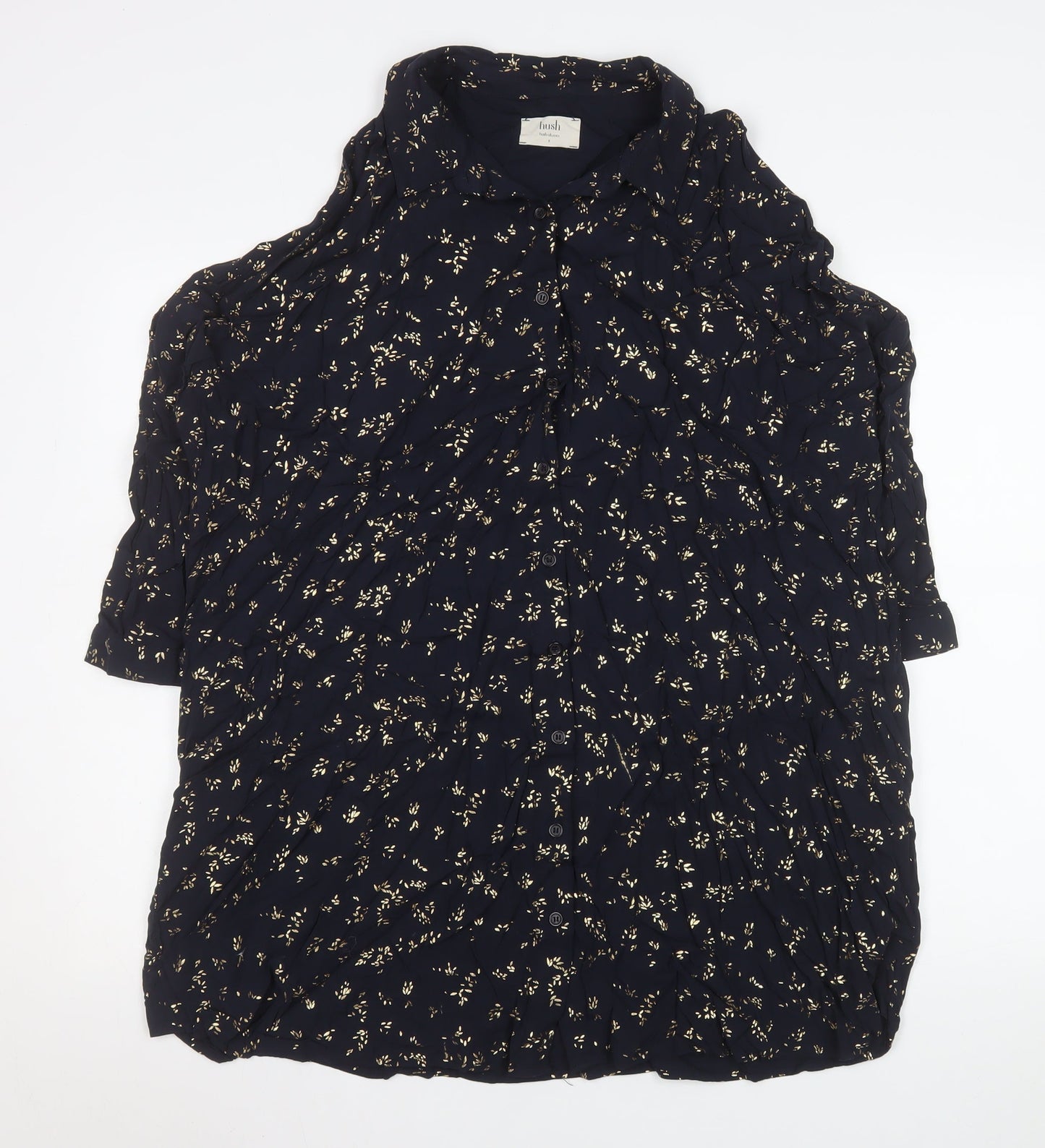 Womens UK Size 8 Hush Blue Tunic Button-Up