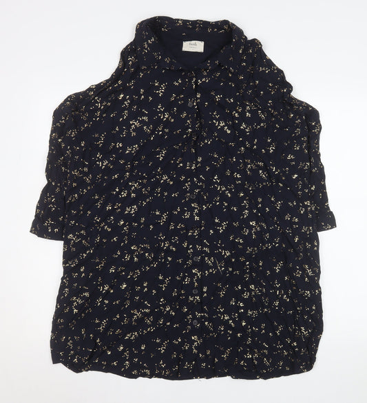 Womens UK Size 8 Hush Blue Tunic Button-Up