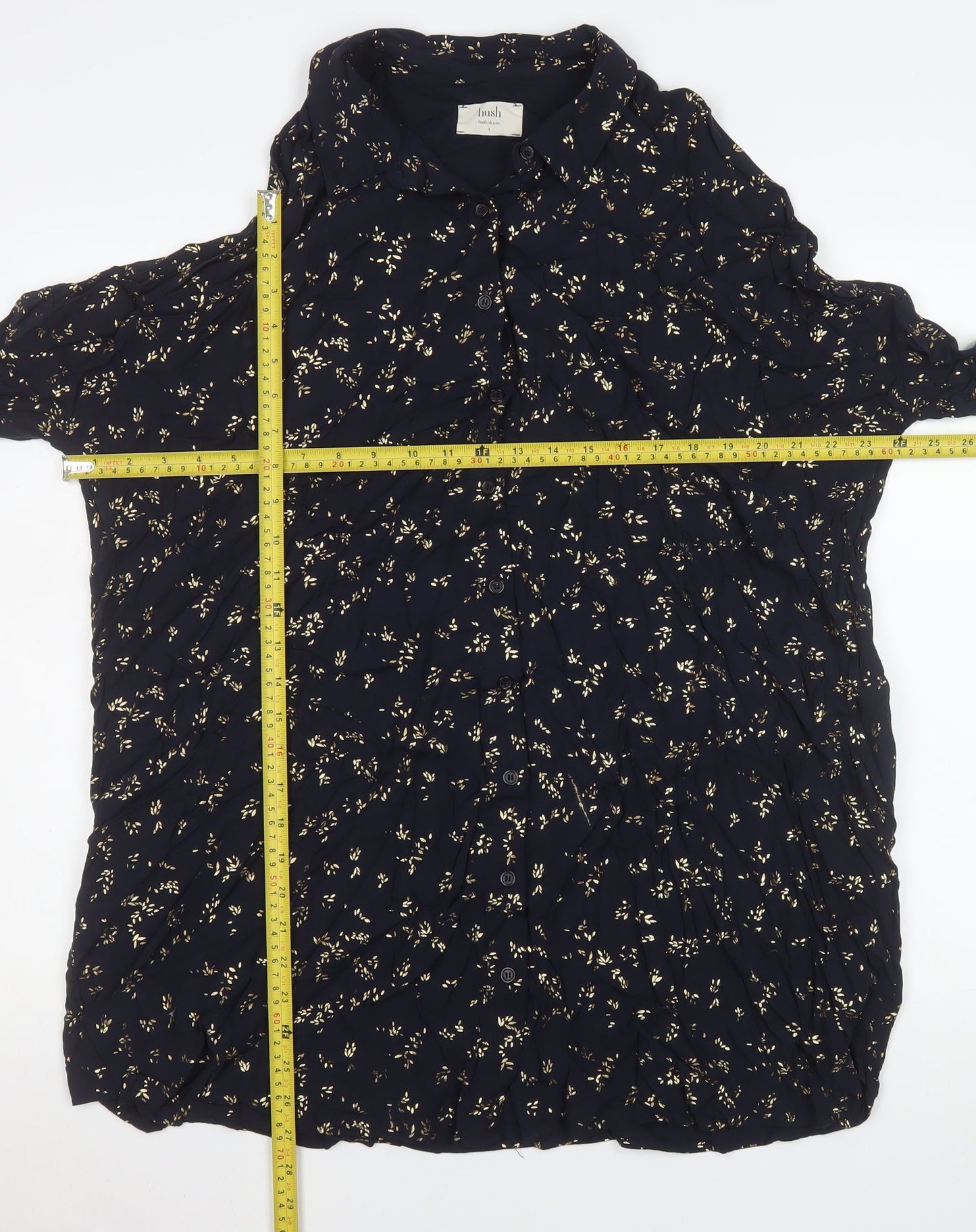 Womens UK Size 8 Hush Blue Tunic Button-Up