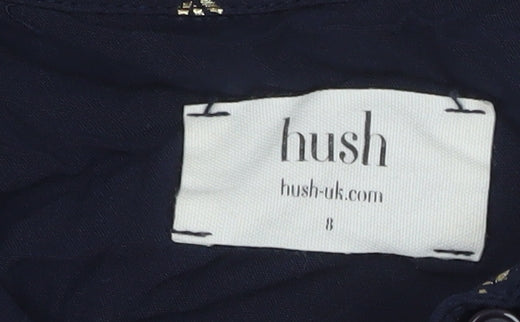Womens UK Size 8 Hush Blue Tunic Button-Up