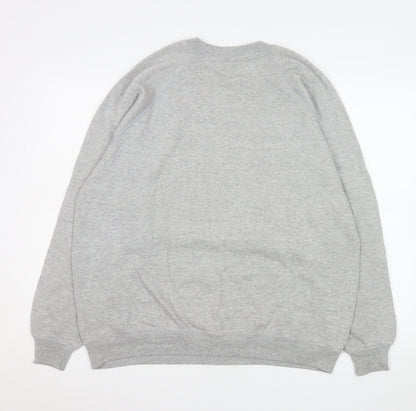 Mens UK Size XL JERZEES Grey Pullover Sweatshirt