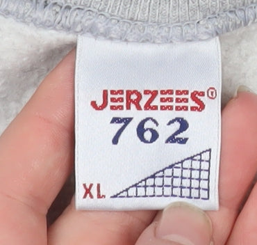 Mens UK Size XL JERZEES Grey Pullover Sweatshirt