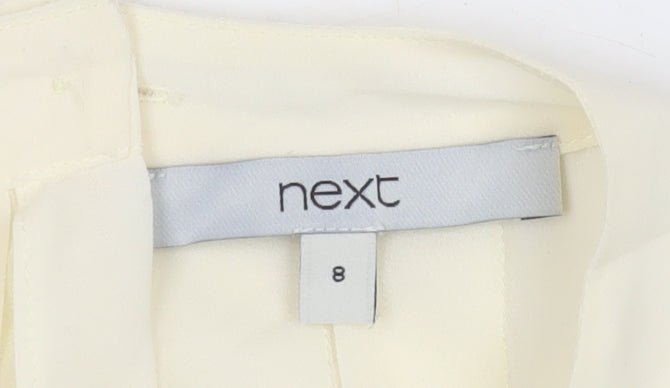 Womens UK Size 8 NEXT Ivory Basic Blouse