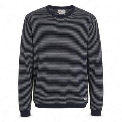 Jack & Jones Men’s Blue Striped Long Sleeve Cotton Top Medium