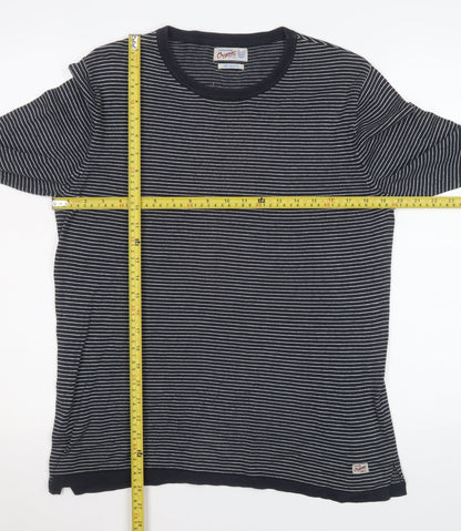 Jack & Jones Men’s Blue Striped Long Sleeve Cotton Top Medium