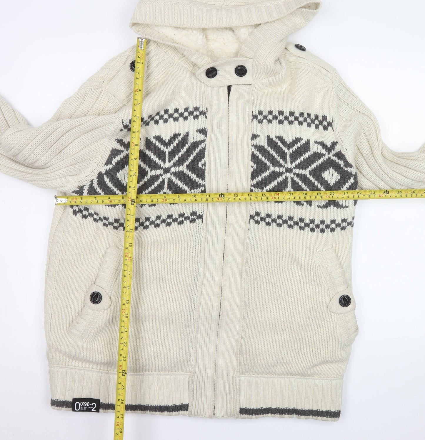 Mens UK Size L NEXT Ivory Basic Jacket