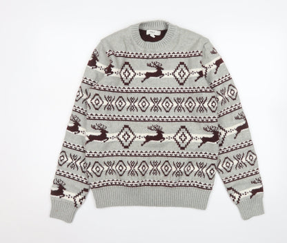 Mens UK Size S Marks and Spencer Grey Pullover Jumper