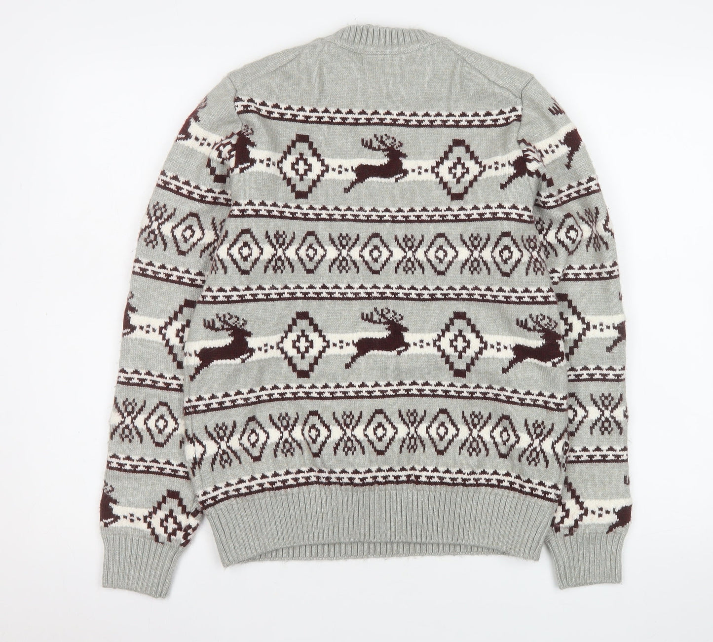 Mens UK Size S Marks and Spencer Grey Pullover Jumper