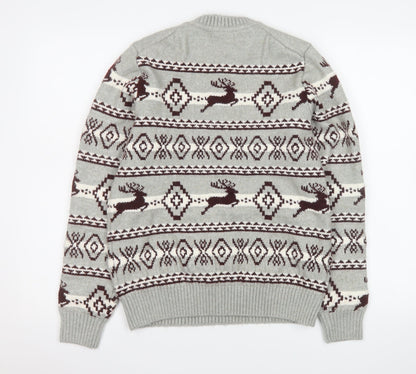 Mens UK Size S Marks and Spencer Grey Pullover Jumper