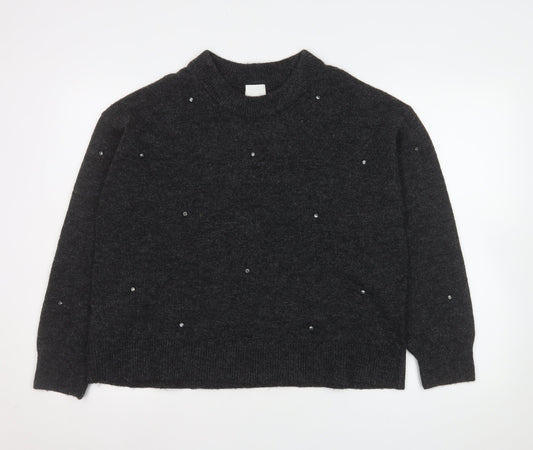 Womens UK Size 12 H&M Grey Pullover Jumper