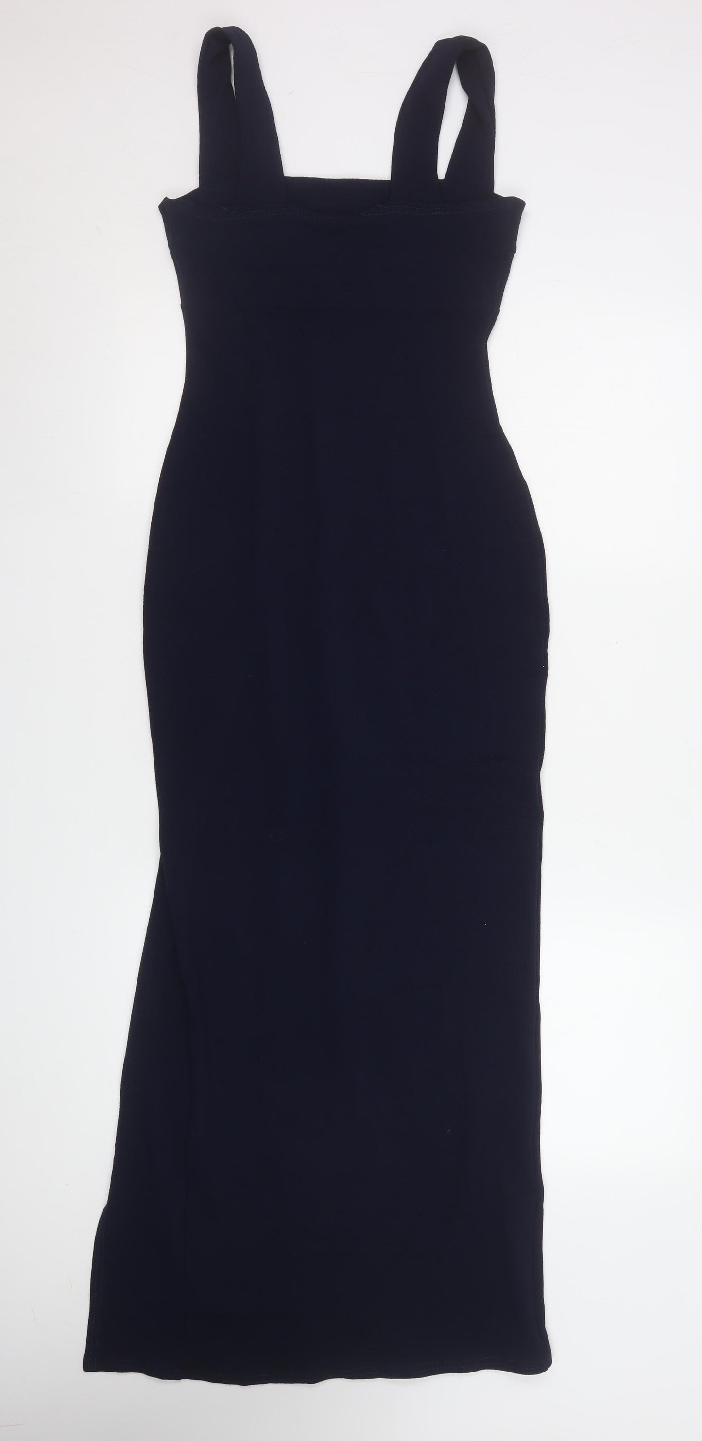 Boohoo Women Black Size 10 Long Bodycon Sleeveless Stretch Dress