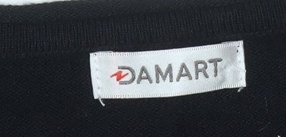 Damart Women's Black Long Sleeve Rhinestone Jersey Top Size 10/12