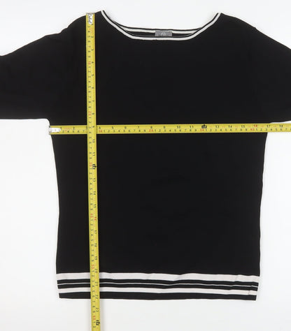 Womens UK Size 18 AMARANTO Black Basic Blouse